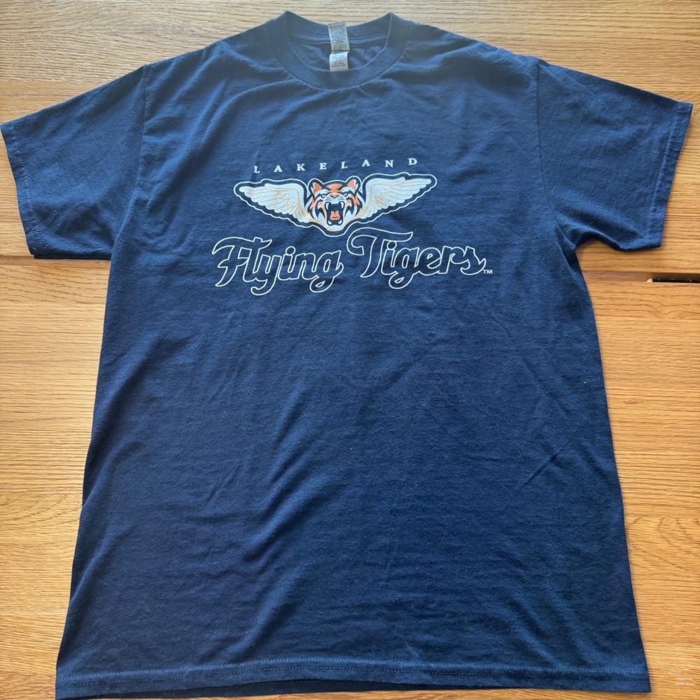Lakeland Flying Tigers Mens Navy Blue Graphic T-Shirt MiLB Baseball Medium